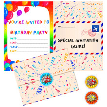 BestaFiesta Party Invites Kids Party Invitations Pack of 36 Birthday Party Invitations Childrens Birthday Party Boys Girls Kids Invites with Folding