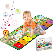 Rodzon Toys for 1-4 Year Old Boys Girls, Musical Play Mat with 9 Piano Keyboard, Piano Dance Mat Built in 19 Sounds & Recording Function for Toddlers