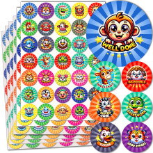 Reward Stickers for Children - 210 Premium Well Done Stickers, for Kids, Teacher and Classroom Use | Good Work, Praise, Achievement Animal Designs fo