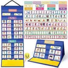 Visual Timetable 132 PECS Cards Weekly Behaviour Charts for Children, Now and Next Autism Sensory Equipment Magnetic Tile Board for Home School ADHD