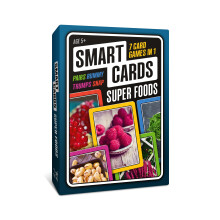 SMART CARDS Super Foods, 7 games in 1, Pairs, Snap, Trumps, Rummy, Memory Quiz, Learn Facts, Travel Game, Gift, Stocking Filler, Age 5+, 1-8 Players
