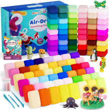 Air Dry Clay 102 Colors, Modeling Clay for Kids, DIY Model Magic Clay, Molding Clay Kit with Sculpting Tools, Non-Sticky Soft and Super Light, Arts a