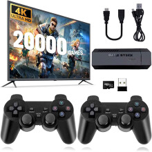 Retro Game Console,Wireless Retro Game Stick with 20,200+ Built-in Games, HDMI Output, Plug & Play, 2.4G Wireless Gamepads, Ideal for Family & Friend