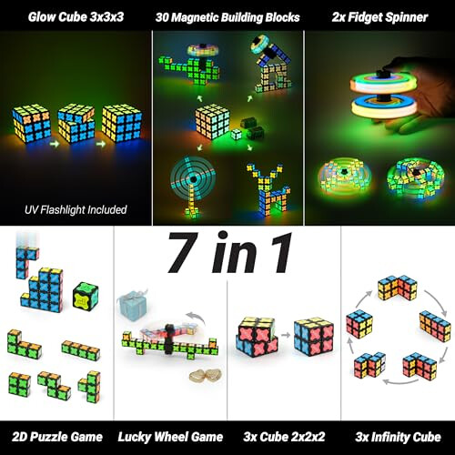 TOSY Magnet Cube 3x3-30 Blocks, 240 Magnets, Multipurpose: Creative Building Blocks, Transformable Fidget Spinner, Puzzle/Infinity Cube, Christmas St 2