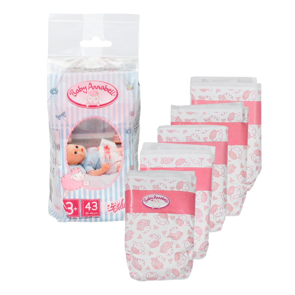Baby Annabell Nappies, Multicolour, Small, 5 Pack
