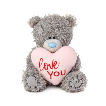 Me To You Bear 4" Love You Padded Heart, Gray