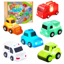 JoiTale Baby Bath Toys, 6 Pack Cars Light Up Bath Toys, No Hole No Mould Bathtub Toy for 1 2 3 Year Olds, Flashing LED Sensory Toy for Toddlers, Bath