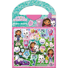 Paper Projects 01.70.29.016 Gabby's Dollhouse Activity Set | Includes 6 Scenes and Around 50 Stickers, 23.5cm x 15cm, Pink