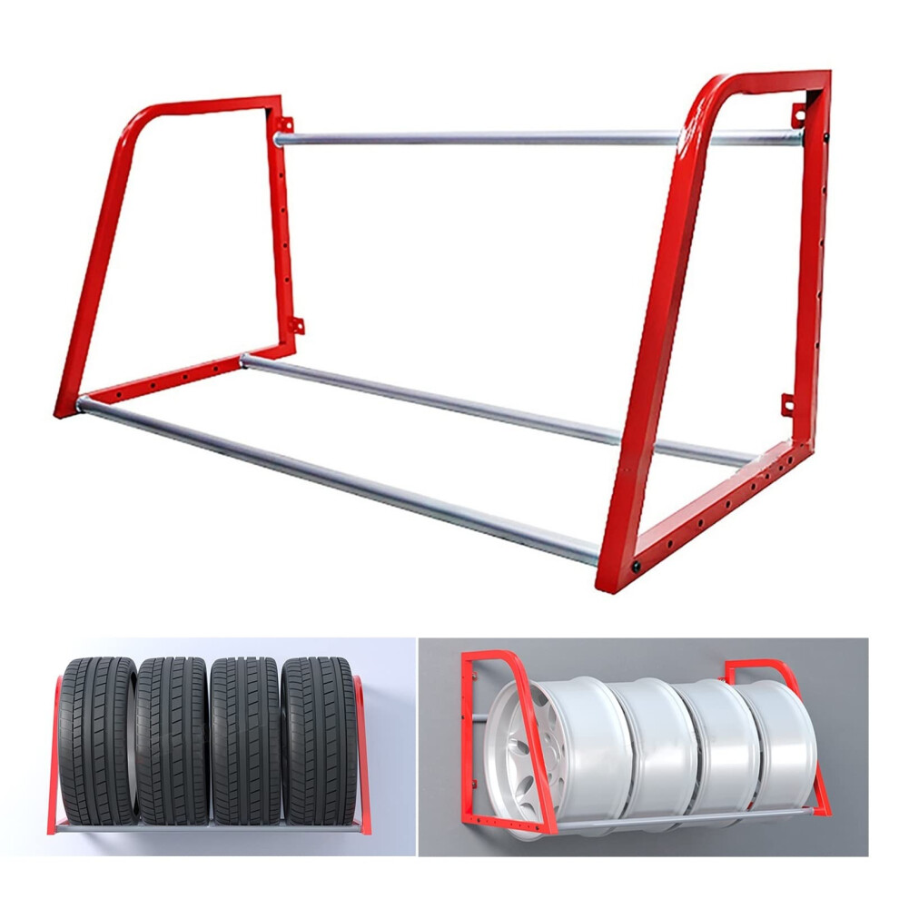 Heavy Duty Wall Mounted Tire Rack For Garage Storage, Rustproof 3Tier Metal Shelf Organizer 9113335736344