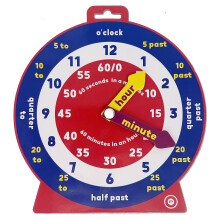 Temple Lodge Early Learning Educational Teaching Clock with Moveable Hands and Magnetic Back. Helps Children Learn to tell the Time, for Classrooms a