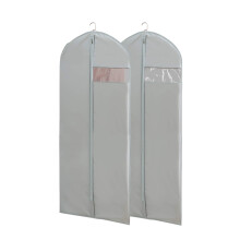 Set of 2 Long Dress Garment Bags 65 Inch with Clear Window Dustproof and Tear‑Resistant PEVA