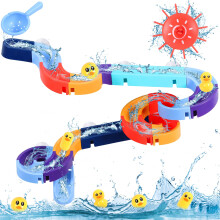 Bath Toys, Toddler Bath Track Game Shower Water Duck Slide Bath Toy Wall Track DIY Educational Watermill Bathtub Toys for 3 4 5 6 Year Olds Boys Girl
