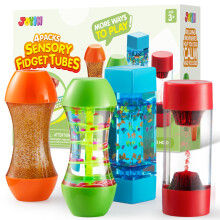 JOYIN Sensory fidget Toys for Autism & ADHD, Emotional Learning Resources,4-Pack Liquid Motion Fidget Toys for Kids, Special Needs Developmental toys