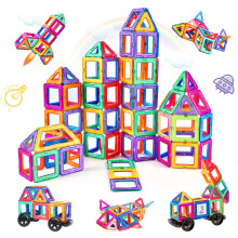 aaczly Magnetic Tiles for Kids 82PCS, Magnetic Building Blocks Magnets for Kids Construction Toys Learning STEM Educational for 3+ Years Old Boys Gir