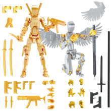 PEKOIU T13 Action Figure Set (Assembly Completed) Age 3+, 3D Printed Multi-Jointed, Multi-Articular Lucky Mobile Robot,Desktop Decorations for Game L