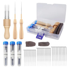 Redamancy 36Pcs Wool Felting Needle Tools, 3 Sizes Felting Needles Kit with Wooden Handle, Ideal for Beginners or Professionals