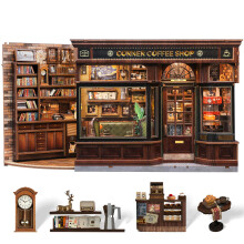 CUTEBEE Book Nook Kit - DIY Dollhouse Miniature House Kit With LED Light And Dust Cover Bookshelf | Creative Reading Corner for Book Lovers | Craft K