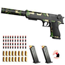 Toy gun with soft bullets,Foam Blasters,toy gun for Boys with ejectable magazine-1:1 size toy gun with magazine for safety training or play,unique gi