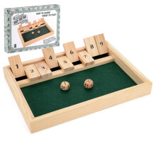 Toyrific Shut The Box Game for 2 Players, Wooden Table Dice Classic Kids Family Travel Game
