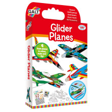 Galt Glider Planes - 4 Foam Planes Craft Kit for Kids to Colour,Build and Fly - 8 Washable Pens,Stickers and Guide Book - Fun Childrens Arts and Craf