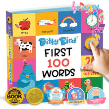 Ditty Bird First 100 Words Sound Book for Toddlers | Interactive & Educational Learning Book for Ages 1-3 | Vocabulary Building with Songs, Sounds, a