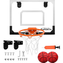 NaXew Indoor Basketball Hoop for Bedroom | Wall Mounted/Over Door Mini Basketball Hoop Includes Basketball and Net