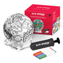Hy-Pro Doodlekick Colour In Football with Pump Included - Size 2 Ball with Stand & Pens Set for Personalised Colouring - Scribble Ball For Kids, Grea