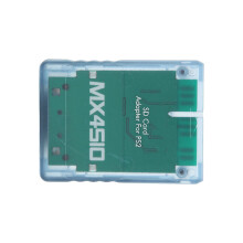 PS2 Memory Card Adapter Transparent Blue Plug and Play for PlayStation 2 Stable Data Access