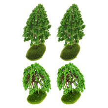 8Pcs Mini Simulation Tree Model Green Plastic for Architecture Scenery