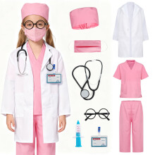 KumSoomliy Doctors Set for Kids Science Costume for Kids Toddler Dress Up Nurse Costume Doctor Lab Outfits Age 3-4Y