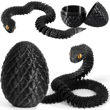 Joycabin 3D Printed Animals, 3D Printed Snake Fidget Toy, Easter 3D Printed Dragon Egg Snake Eggs, Fidget Mini Animals Toy Articular Mobility Toys fo