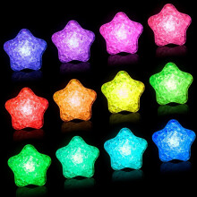 Light Up Bath Toys, 12PCS Colorful Stars Bath Toys, Kids Bath Toy with Led Sensory Lights, Sensory Toys for Autism Gifts for Toddler Boys Girls
