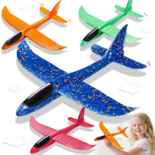 37cm Glider Planes for Kids - 14.57 Inch 4PCS Foam Plane Toys, Polystyrene Airplane for Kids, Garden Outdoor Games Toys, Family Outdoor Sport for 3 4