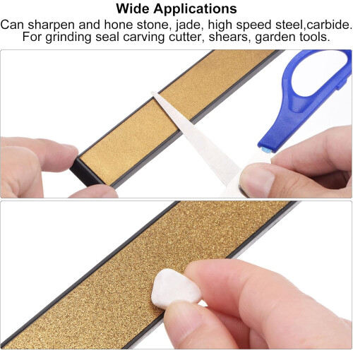 Diamond Sharpening Stone 150mm x 20mm 80 Grit Titanium Coated Whetstone for MultiTool Sharpening 2