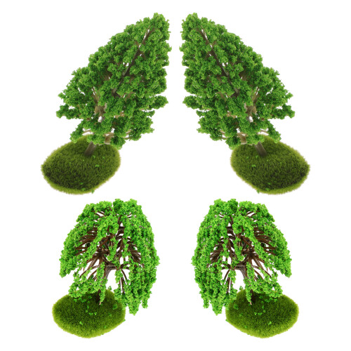 8Pcs Mini Simulation Tree Model Green Plastic for Architecture Scenery 2