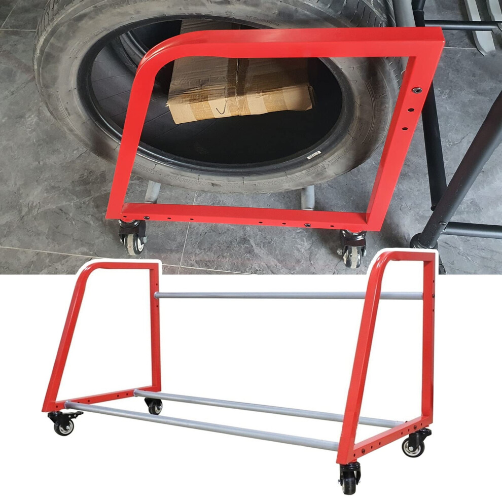Heavy Duty Tire Storage Rack With Wheels, 4Tire Mobile Garage Stand With Lockable Casters 9113335736436