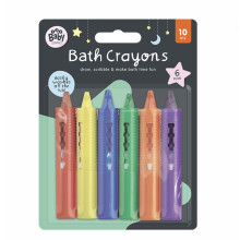 123 BABY Play-tec Bath Crayons for Draw, Develop Creativity, Imagination, Scribble and Make Bath Time Fun, Easy Washable Wipe Clean-6 Pack