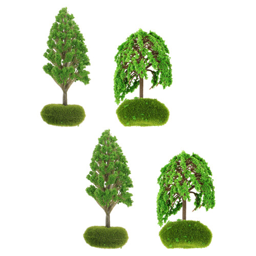 8Pcs Mini Simulation Tree Model Green Plastic for Architecture Scenery 1