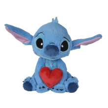 Simba Disney Stitch Holding Love Heart 25cm Plush soft toy gift for kids and adults, Valentines Day Gift, from 0 years