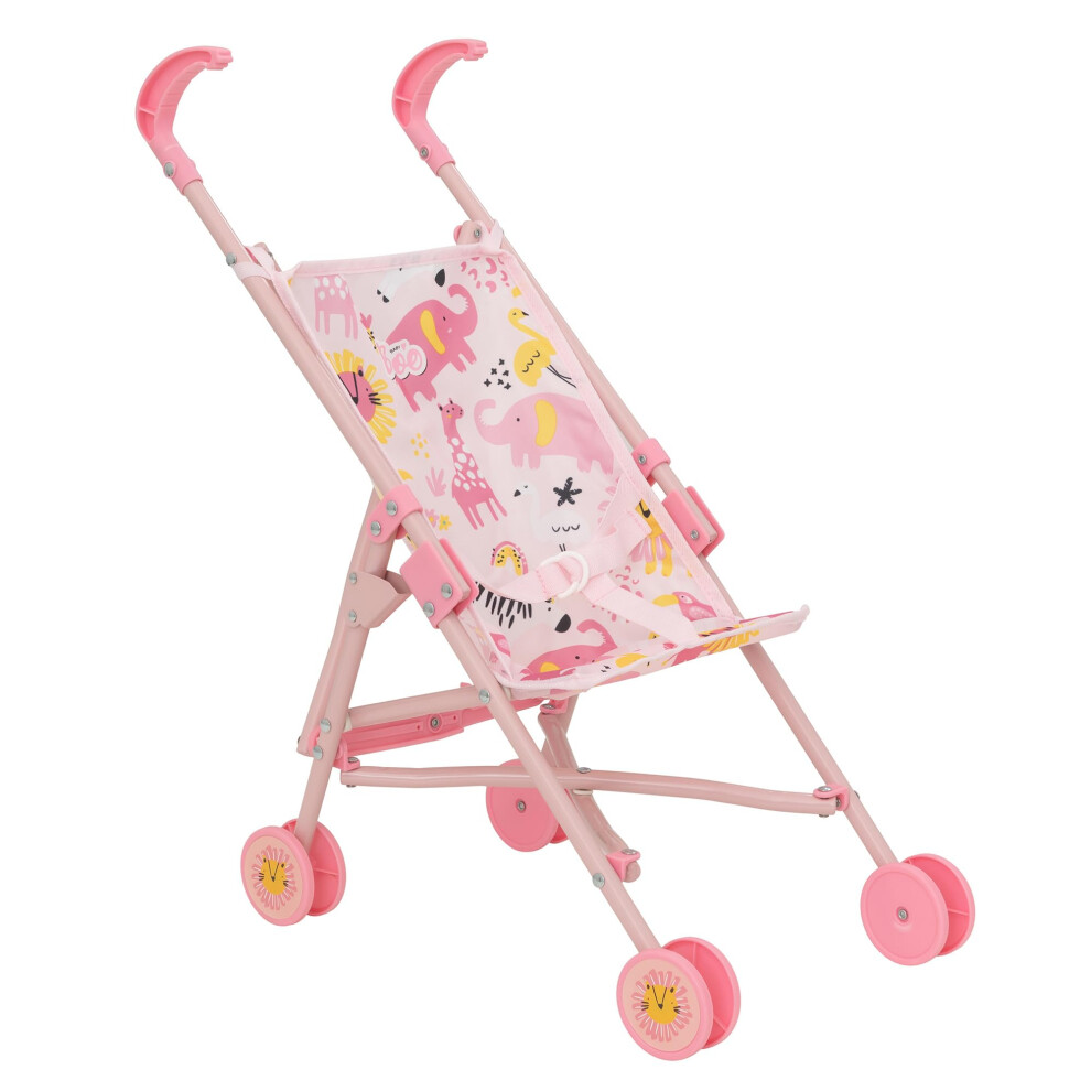 Hti Babyboo Single Stroller Jungle Baby Doll Pushchair Toy Dolls Bugg Pink