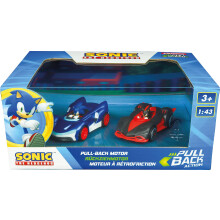 Pull & SPEED I Carrera | Sonic the Hedgehog I 2 vehicles with pull-back motor I authentic Sonic I characters I ideal as a gift or for your own collec