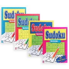 Set of 4 Sudoku Puzzles Pocket Books A5 Size Maths Travel Games