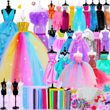 GOLMUD 1000+ Fashion Designer Kit for Girls, Sewing Kit with 4 Mannequins, DIY Art & Craft Activity for Kids, Girl Toys for Age 3 4 5 6 7 8 9 10 11 1