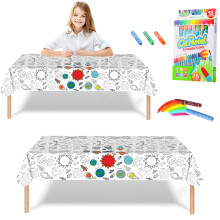 Giant Colouring Poster Table cloth for Kids,47x71inch Space Colouring Posters with 18 Paint Pens Coloring Educational Poster Drawing Paper Table Cove