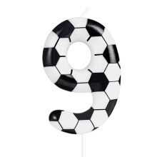 Zolunu Soccer Themed 9th Birthday Cake Candle, Number 9 Candle, Sport-Themed Party Decorations Supplies