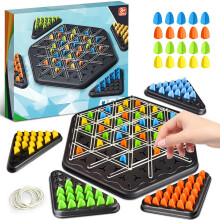 Geometric Chess Game, Board Games Kids, Rubber Band Game,Family Board Games for Kids and Adults,Valentines Day Party Games Interactive Game for 2 to