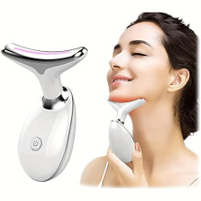 7Color LED Facial Massager with Heat and Vibration for AntiAging and Wrinkle Reduction, White
