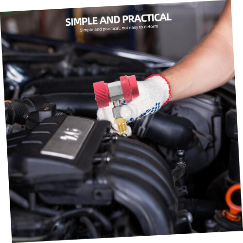 2PCS AC Quick Coupler Adapter for Car Air Conditioner System, Easy Installation, Wide Compatibility 2
