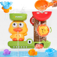 Bath Toys for 1 Year Old Toddler, Baby Bath Toy for Boys Girls Gifts, Toddler Toys 1 Year Old, 1 Spoon and 3 Stackable Animal Cups, Water Play Toys f