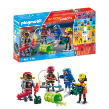 Playmobil 71468 My Figures: Fire Rescue, with personalised figures and detachable accessories, fun imaginative role-play, varied play sets suitable f